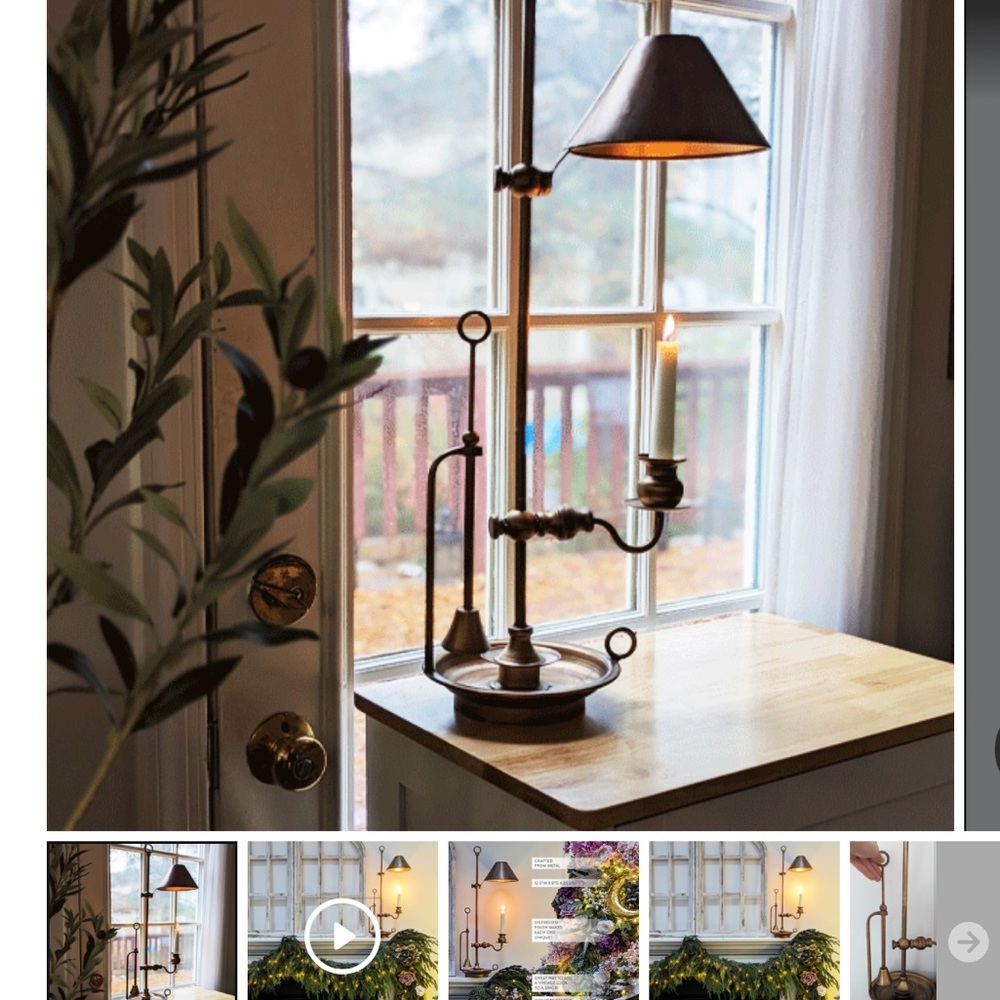Elegant Bronze Candle Holder Lamp